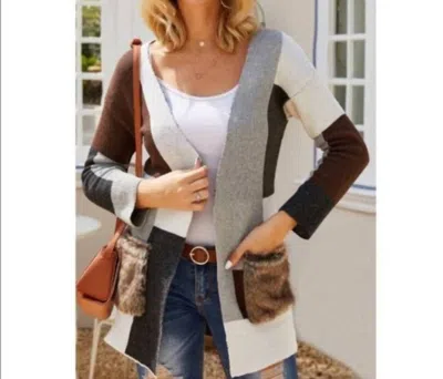 C+d+m Color Block Cardigan In Multi In Multi