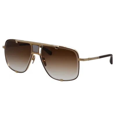 Dita Mach-five Dt Drx-2087-i-gld-brn-64 Unisex Aviator Sunglasses In Multi