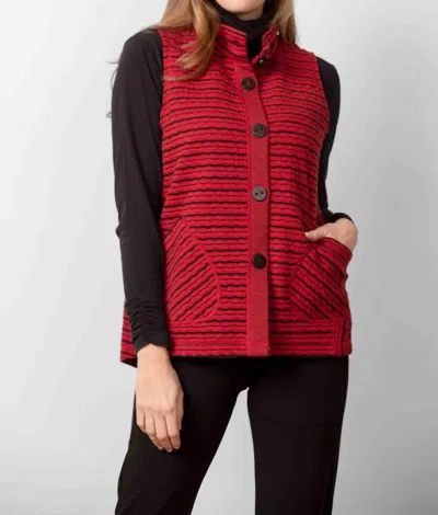 Habitat Double Face Andes Stripe Vest In Garnet In Multi