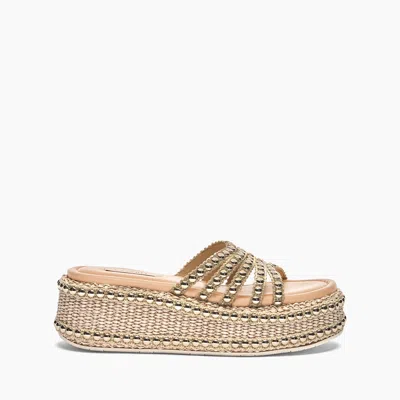 Casadei New Zeppa Studsway - Woman Wedges And Slides Bambu 37.5 In Bambu