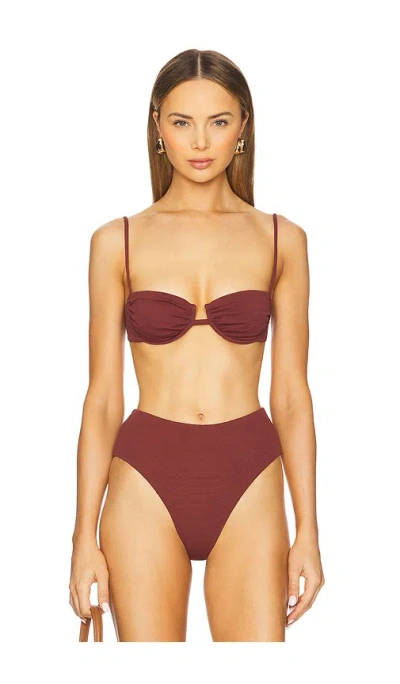 F E L L A Gabriel Bikini Top In Fudge