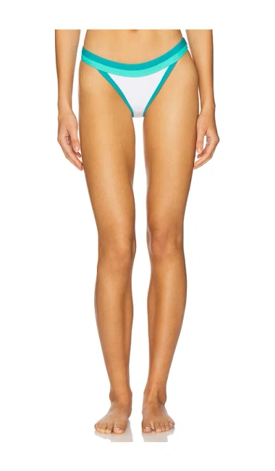 Milly Cabana Positano Color Block Bikini Bottom In Sea Green Multi
