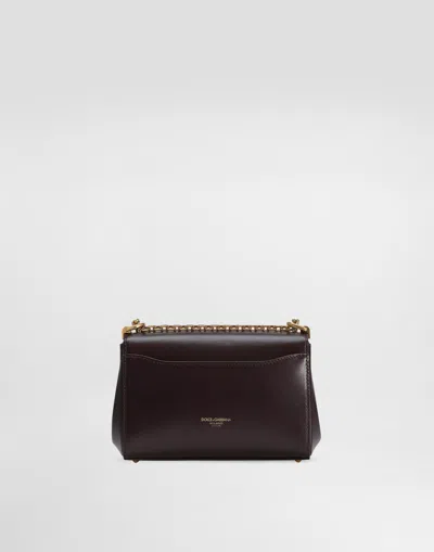 Dolce & Gabbana Women Aubergine Leather Mini Marlene Shoulder Bag In Purple