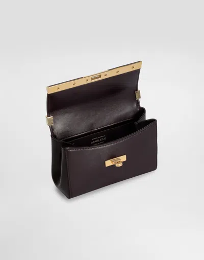 Dolce & Gabbana Women Aubergine Leather Mini Marlene Shoulder Bag In Purple