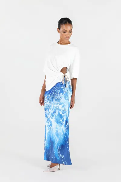 Roberto Cavalli T-shirt Mit Wall-print Und Knoten In White