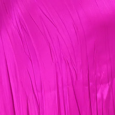 Roberto Cavalli Langes Kleid Aus Knitterseide In Fuchsia