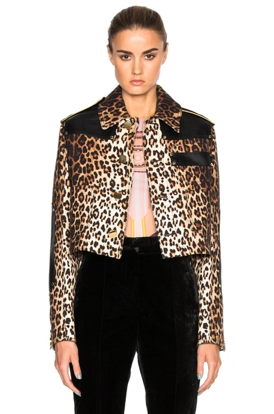 Shop Givenchy Leopard Printed Grain De Poudre Jacket In Multicolor