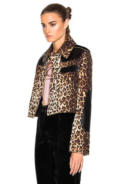 Shop Givenchy Leopard Printed Grain De Poudre Jacket In Multicolor