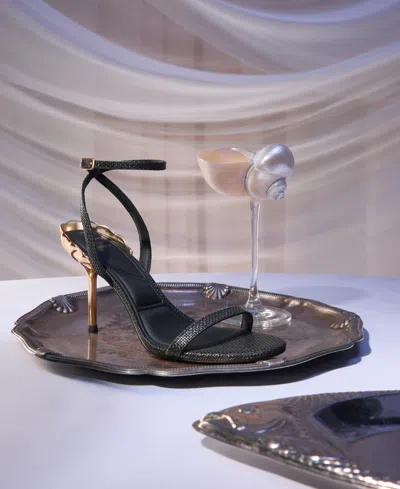 Aldo X Disney Women's Ursulaheel Two-piece Dress Sandals In Black Raffia