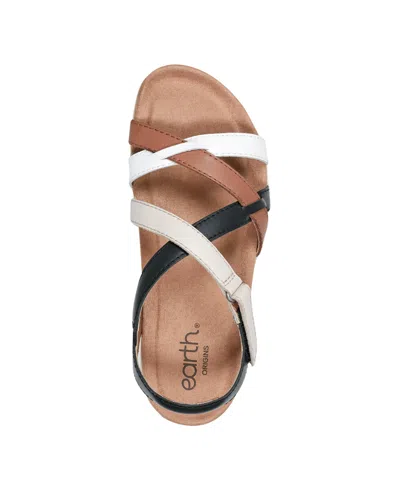 Earth Women's Sterling Strappy Sporty Sandals In Cognac,black Multi Leather