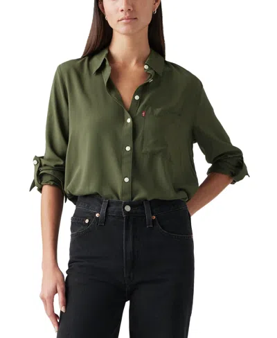 Levi's Women's Darlene Collared Button-front Shirt In Deep Depths