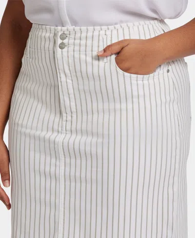 Nydj Plus High-rise Hollywood Waist Skirt In Beach Cruise Stripe