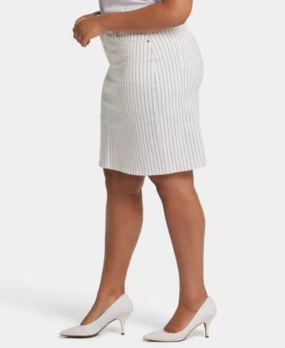 Nydj Plus High-rise Hollywood Waist Skirt In Beach Cruise Stripe