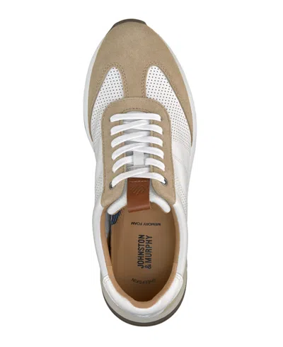 Johnston & Murphy Men's Kinnon T-toe Sneakers In Sand,white Full Grain