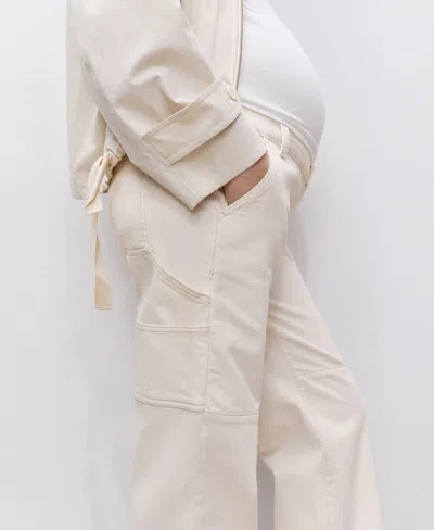 Mango Women's Maternity Wide Leg Jeans In Neutral