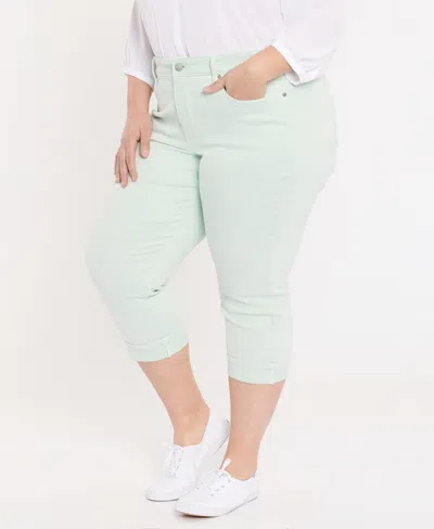 Nydj Plus Size Marilyn Crop Cuff Denim Jeans In Green