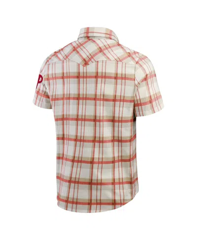 Fanatics Men's Red Philadelphia Phillies Plaid Full-snap Shirt In Red