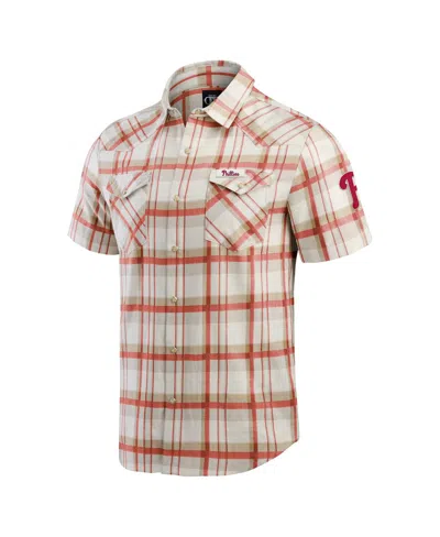 Fanatics Men's Red Philadelphia Phillies Plaid Full-snap Shirt In Red