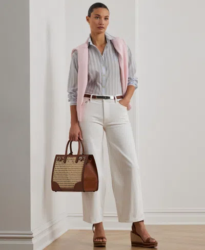 Ralph Lauren Women's High-rise Wide-leg Cropped Jeans In White