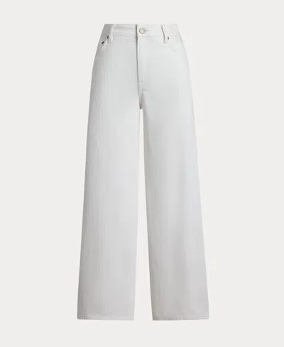 Ralph Lauren Women's High-rise Wide-leg Cropped Jeans In White