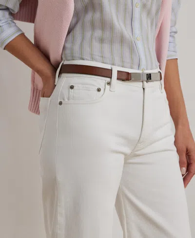 Ralph Lauren Women's High-rise Wide-leg Cropped Jeans In White