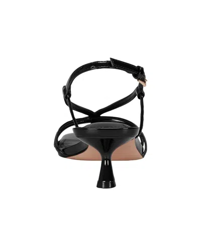 Marc Fisher Women's Raveny Strappy Kitten Heel Sandals In Black Patent