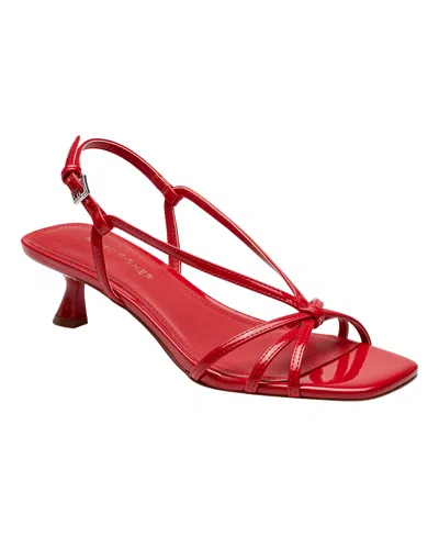 Marc Fisher Women's Raveny Strappy Kitten Heel Sandals In Red Patent
