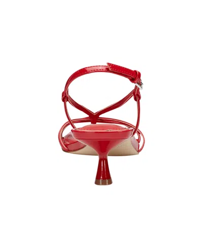 Marc Fisher Women's Raveny Strappy Kitten Heel Sandals In Red Patent