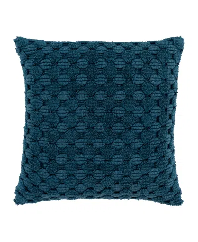 Rizzy Home Modern Industrial Geometric Woven Decorative Pillow, 20" X 20" In Teal