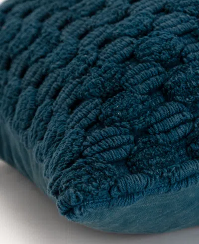 Rizzy Home Modern Industrial Geometric Woven Decorative Pillow, 20" X 20" In Teal