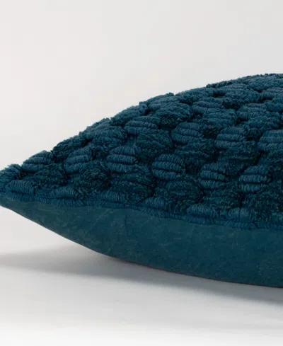 Rizzy Home Modern Industrial Geometric Woven Decorative Pillow, 20" X 20" In Teal