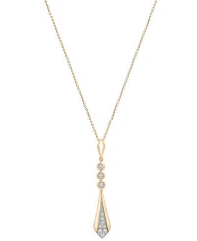 Wrapped In Love Diamond Flare Linear 18" Pendant Necklace (1/4 Ct. T.w.) In 14k Gold, Exclusively At Macy's In Yellow Gold