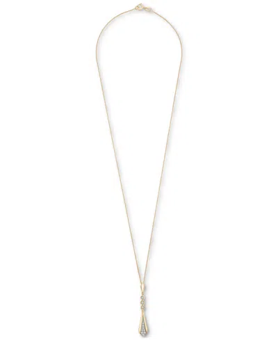 Wrapped In Love Diamond Flare Linear 18" Pendant Necklace (1/4 Ct. T.w.) In 14k Gold, Exclusively At Macy's In Yellow Gold
