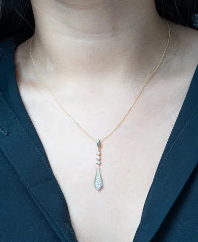 Wrapped In Love Diamond Flare Linear 18" Pendant Necklace (1/4 Ct. T.w.) In 14k Gold, Exclusively At Macy's In Yellow Gold