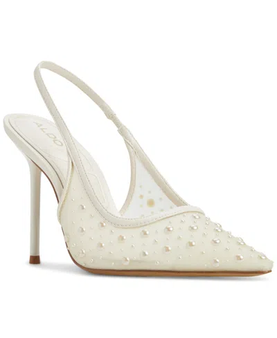Aldo Pearlescent In Other White In White Mesh