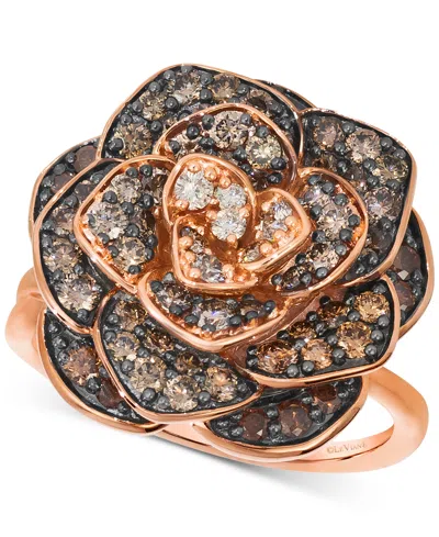 Le Vian Chocolate Ombre Diamond Rose Ring (1-1/2 Ct. T.w.) In 14k Rose Gold In Rose Gold