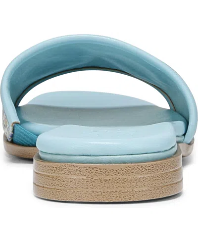 Naturalizer Women's Genevieve Open Square Toe Slide Sandals In Angel Blue Woven Fabric,faux Leather