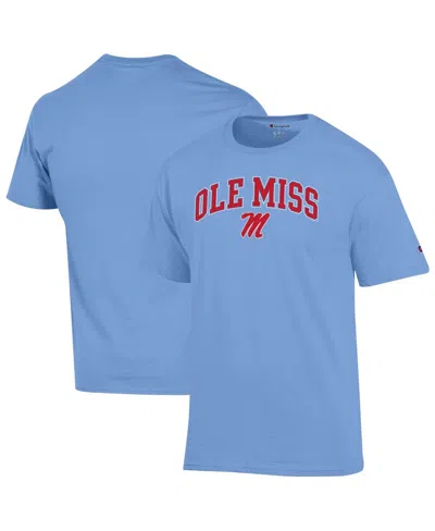 Champion Men's Powder Blue Ole Miss Rebels Arch Over Logo T-shirt In Powder Blue