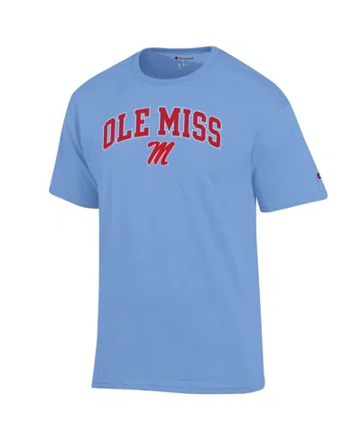 Champion Men's Powder Blue Ole Miss Rebels Arch Over Logo T-shirt In Powder Blue