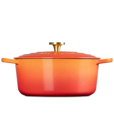 Le Creuset Signature 7.25-qt. Flamme Doree Round Dutch Oven With Crucible Knob In Flamme Dor