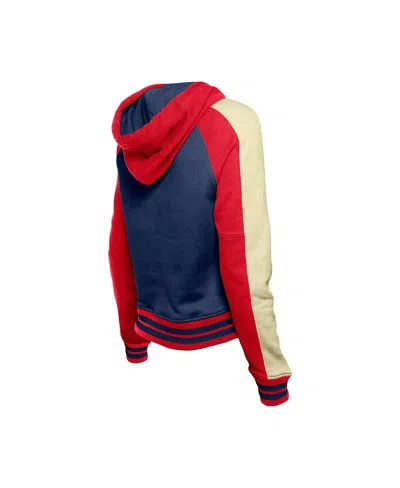 New Era Women'sâ Navy Minnesota Twins Cooperstown Collection Cropped Raglan Pullover Hoodie In Navy