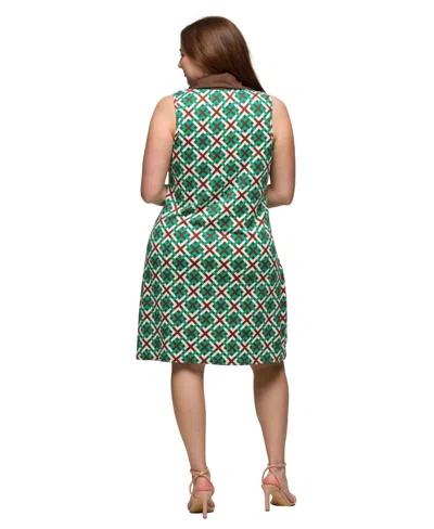 24seven Comfort Apparel Women's Sleeveless Collared Mini Dress In Multi