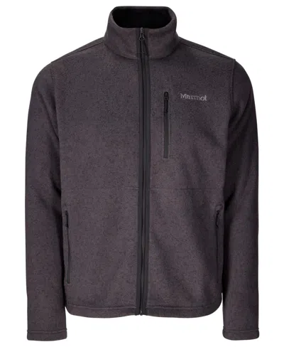 Marmot Drop Line Heathered Fleece Jacket In Black