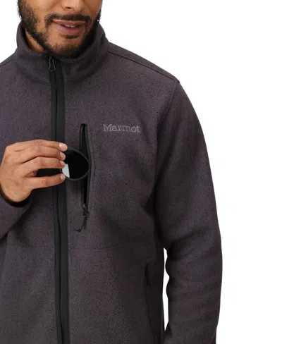 Marmot Drop Line Heathered Fleece Jacket In Black