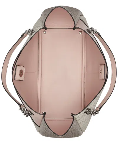 Calvin Klein Zoe Signature Chain Tote Bag In Blossom,vanilla Khaki,almuminum Taupe