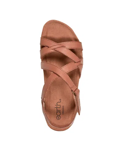 Earth Women's Sterling Strappy Sporty Sandals In Cognac Leather