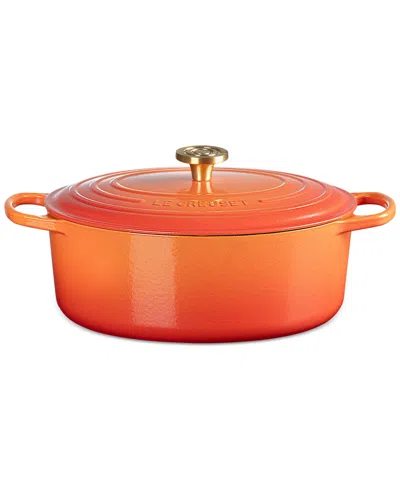 Le Creuset Signature 6.75-qt. Flamme Doree Oval Oven With Crucible Knob In Flamme Dor