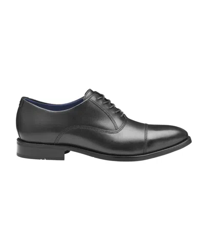 Johnston & Murphy Men's Landry Embossed Cap Toe Shoe In Black