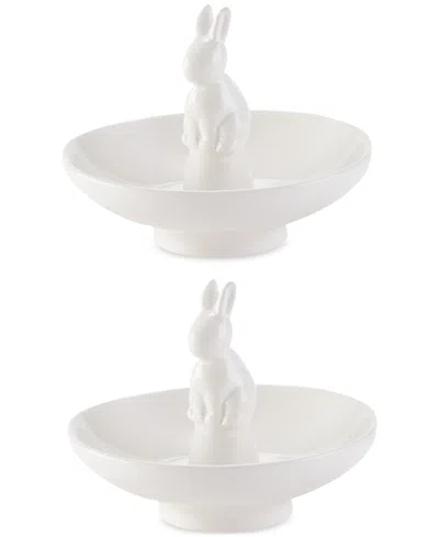 Tableau Large Bunny Bowl, Set Of 2 In White
