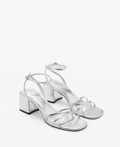 Mango Women's Crossed Strap Heeled Sandals In Silver